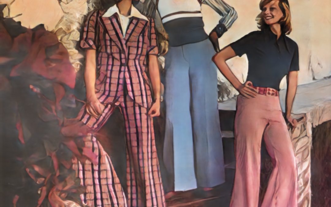 Jeans a zampa e salopette. La moda degli anni ’70.